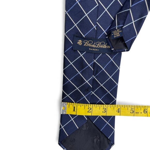 Brooks Brothers Makers Silk Tie Geometric Diamonds Blue - Picture 5 of 6